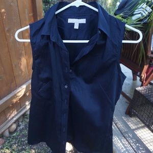 Dark Navy Button Down Tank